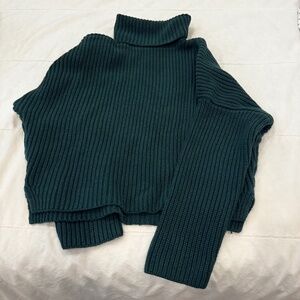 Abercrombie Forest Green Ribbed Turtleneck Sweater